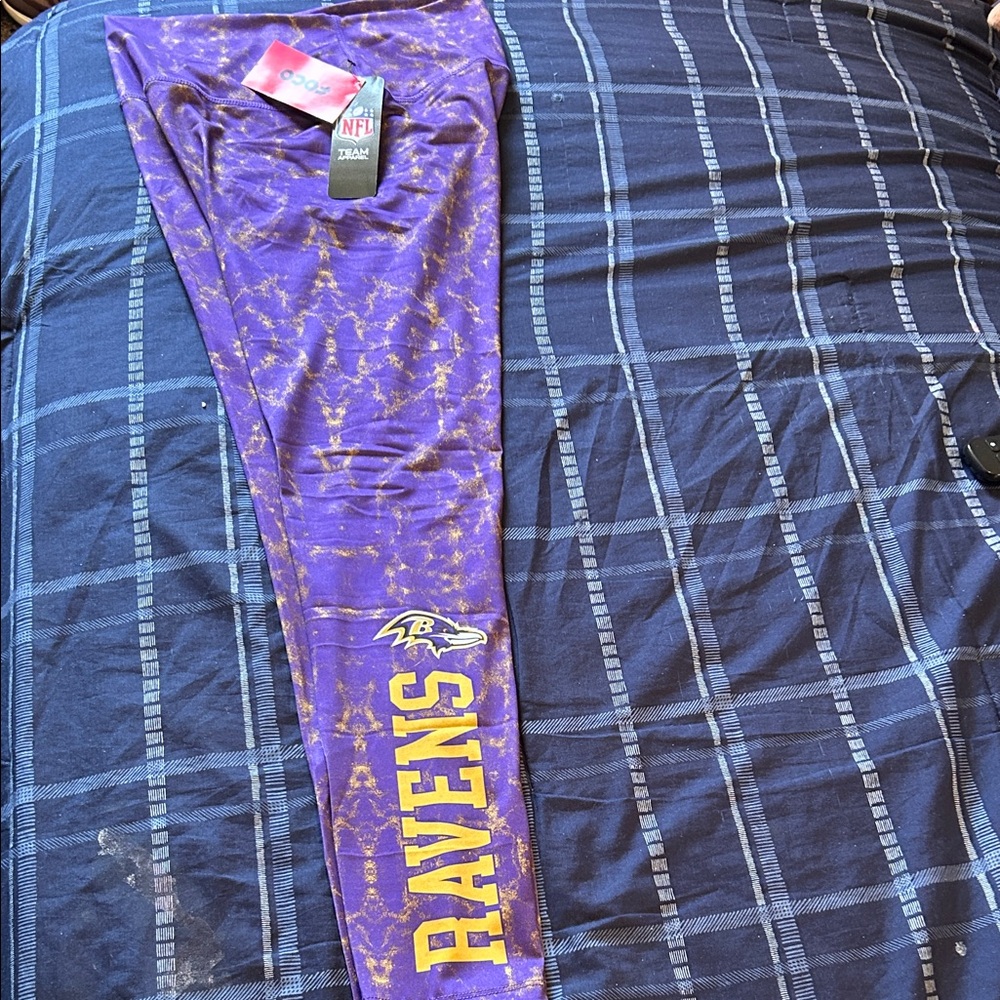 NFL Purple and Gold Ravens Kids Leggings NWT SIZE L